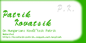 patrik kovatsik business card